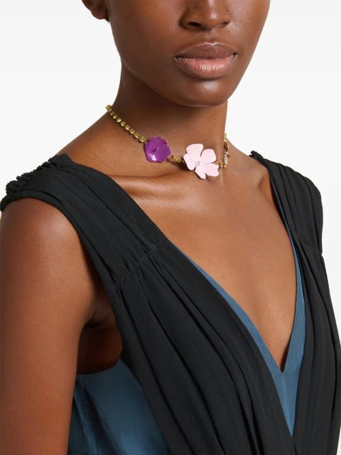 Marni flower-embellishment chain necklace - Silver - zdjęcie produktu nr 2