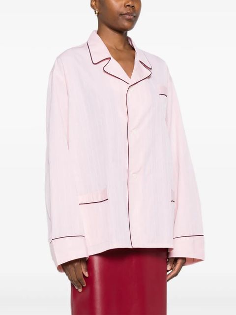 Prada striped contrast-trim shirt - Pink