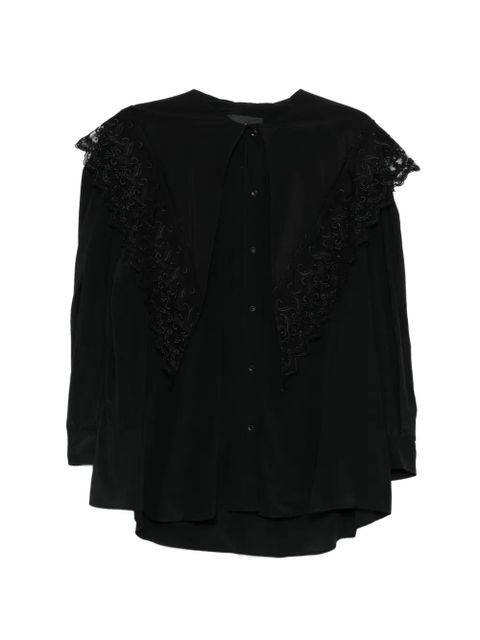 Simone Rocha lace-trim shirt - Black - zdjęcie produktu nr 1