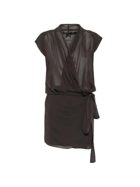 PINKO Ardola draped tie-fastening mini dress - Brown - zdjęcie produktu nr 1