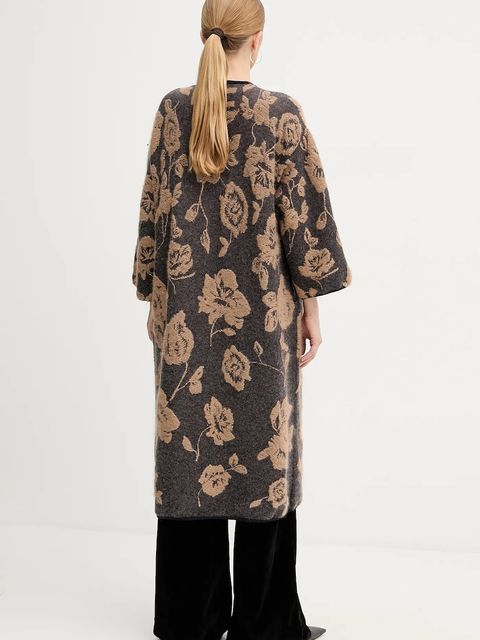 Liviana Conti kardigan z dodatkiem wełny damski kolor brązowy lekki L5WG69