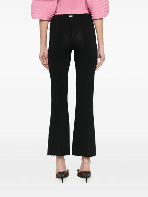 TWINSET scalloped-trim trousers - Black
