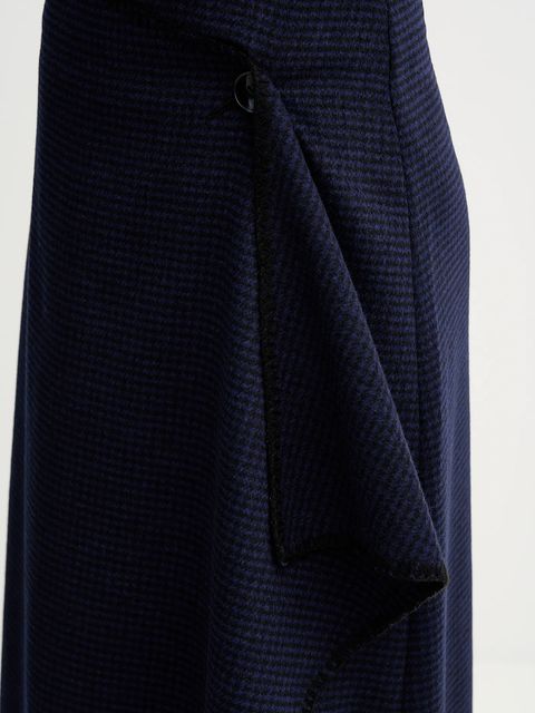 Sisley spódnica z domieszką wełny kolor granatowy midi rozkloszowana 41JML0036