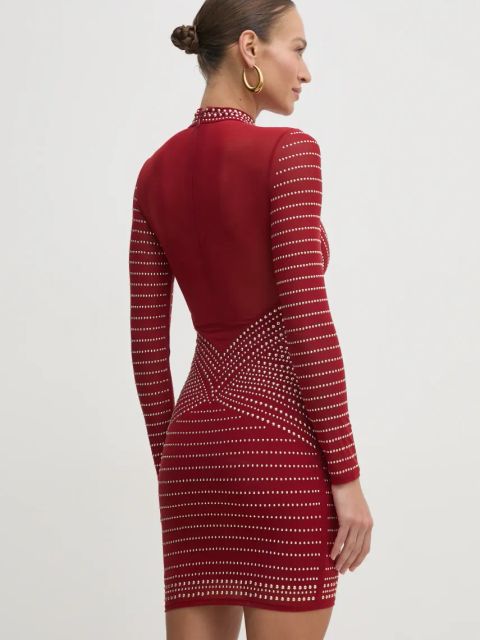 Marciano Guess sukienka KRISTAL kolor bordowy mini dopasowana 5RGK30 6218A