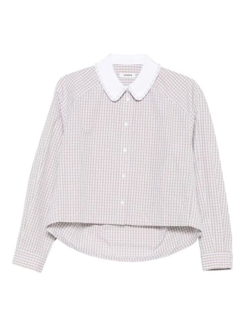 SANDRO checked Peter Pan collar shirt - Neutrals - zdjęcie produktu nr 1