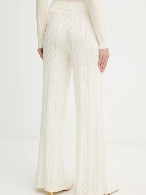 Guess spodnie dresowe z dodatkiem wełny GEMMA damskie kolor beżowy gładkie W5BB52 Z1192