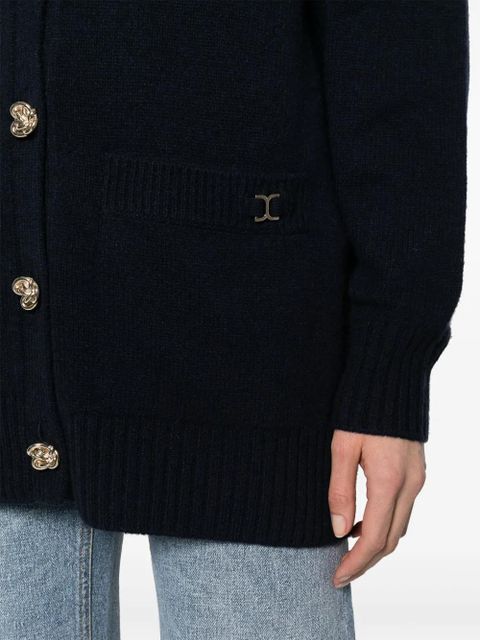 Chloé V-neck fine-knit cardigan - Blue