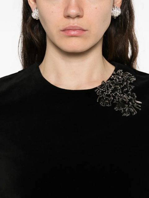 ISABEL MARANT Danee embellished puff-sleeve mini dress - Black