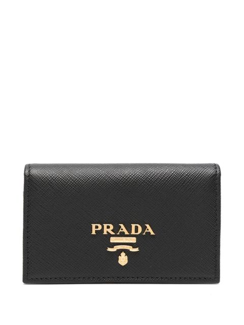 Prada logo-plaque foldover cardholder - Black - zdjęcie produktu nr 1