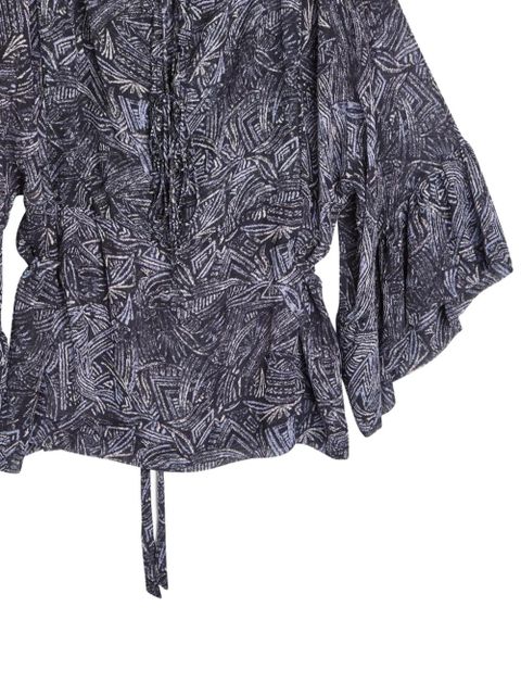 ISABEL MARANT Tekia graphic-print blouse - Blue - zdjęcie produktu nr 2