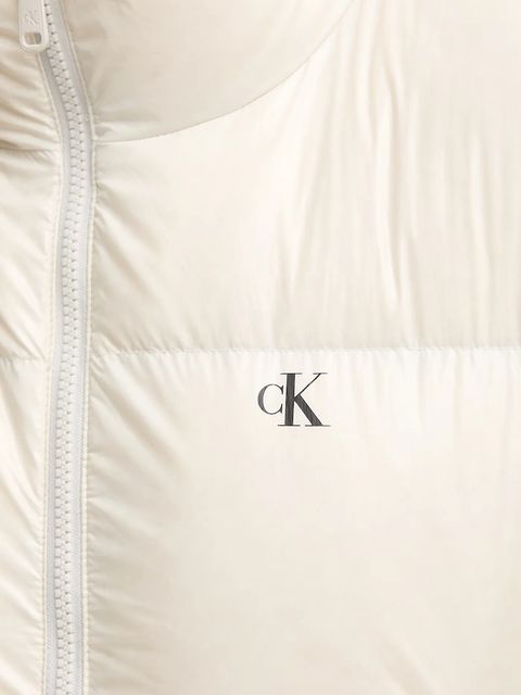 Calvin Klein Jeans kurtka puchowa kolor beżowy zimowa LV047D510G