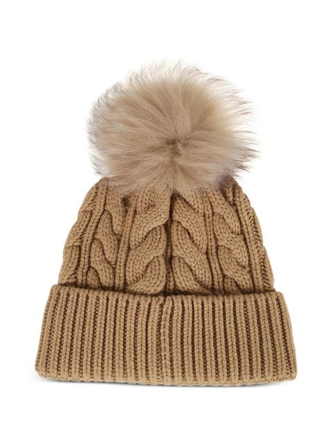 Moncler Grenoble cable-knit pompom beanie hat - Neutrals - zdjęcie produktu nr 2