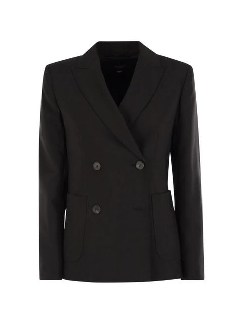 Weekend Max Mara double-breasted notched wool blazer - Black - zdjęcie produktu nr 1