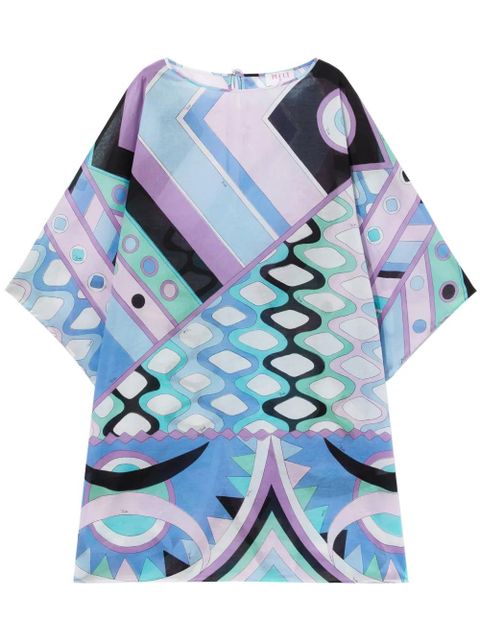 PUCCI Vivara-print kaftan minidress - Blue - zdjęcie produktu nr 1