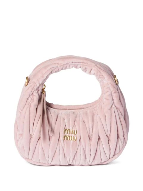 Miu Miu mini Wander logo-lettering tote bag - Pink - zdjęcie produktu nr 1