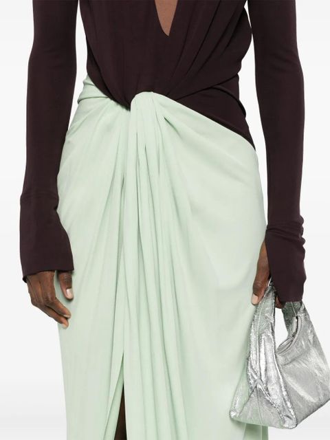 Victoria Beckham knot-detail jersey gown - Green - zdjęcie produktu nr 2