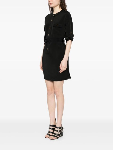 TOM FORD textured belted mini shirt dress - Black - zdjęcie produktu nr 2