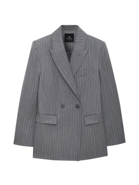 ANINE BING pinstripe-pattern double-breasted blazer - Grey - zdjęcie produktu nr 1