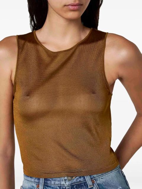Saint Laurent knitted cropped tank top - Brown