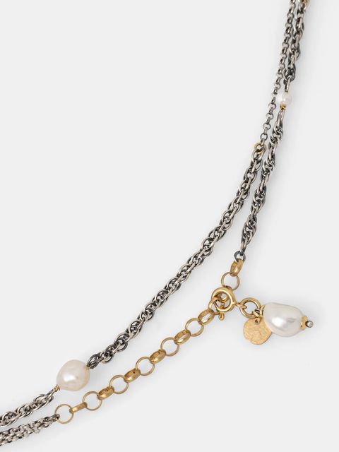 Answear.LAB naszyjnik ręcznie wykonany,ze srebra pokrytego złotem z perłą hodowaną