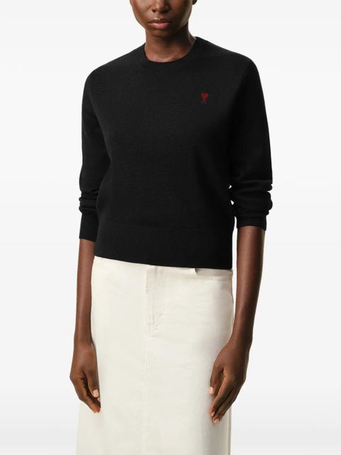 AMI Paris Ami De Coeur wool crew-neck sweater - Black
