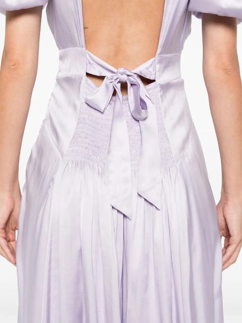 ROTATE BIRGER CHRISTENSEN satin puff midi dress - Purple
