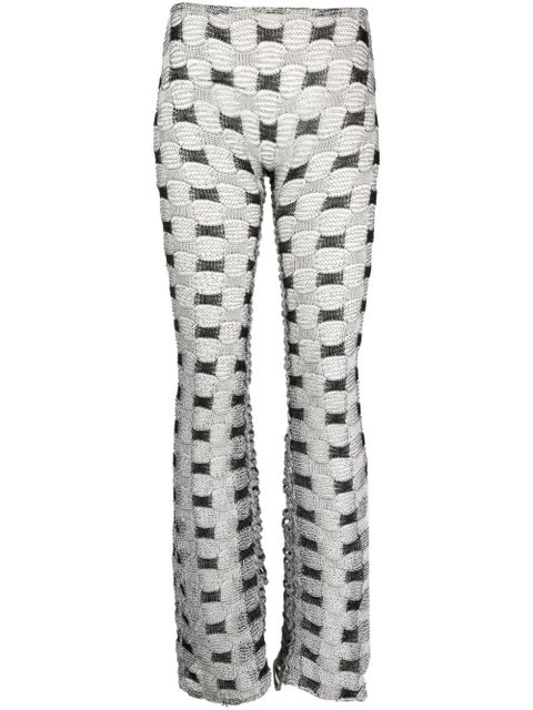 Isa Boulder check-pattern knit trousers - White - zdjęcie produktu nr 1