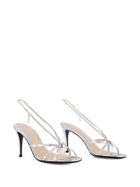 Gucci crystal-embellished high-heel sandals - Grey - zdjęcie produktu nr 2