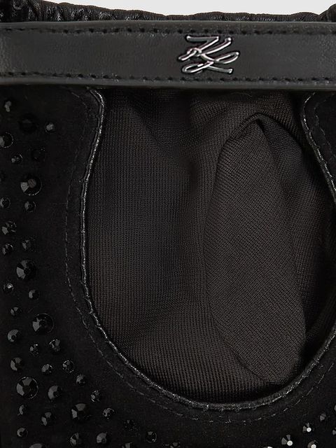 Karl Lagerfeld mitenki skórzane K/AUTOGRAPH damskie kolor czarny A4W33018 - zdjęcie produktu nr 2