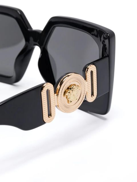 Versace Eyewear Medusa Biggie-plaque sunglasses - Black