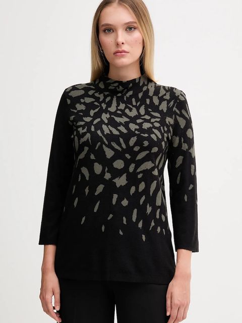 Joseph Ribkoff sweter z jedwabiem damski kolor czarny z półgolfem 253912 - zdjęcie produktu nr 1