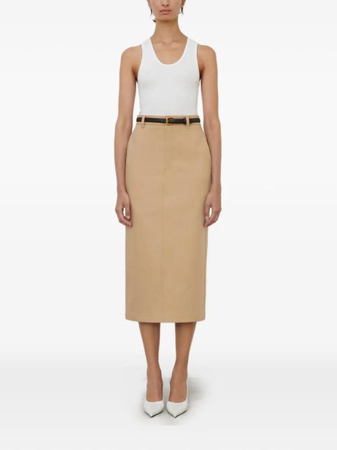 WARDROBE.NYC button back midi skirt - Neutrals