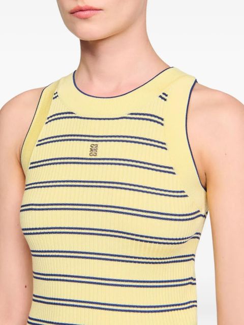 SANDRO ribbed striped top - LIGHT YELLOW
