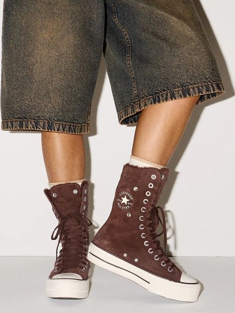 Converse trampki Chuck Taylor All Star Star Fold Over Lift kolor brązowy A15230C