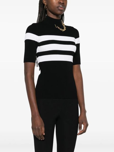 Jean Paul Gaultier striped knitted T-shirt - Black