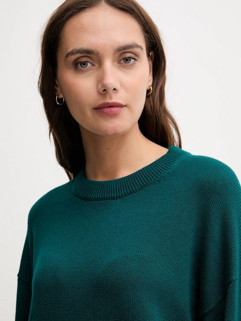 Calvin Klein Jeans sweter bawełniany damski kolor turkusowy lekki LV047D305G