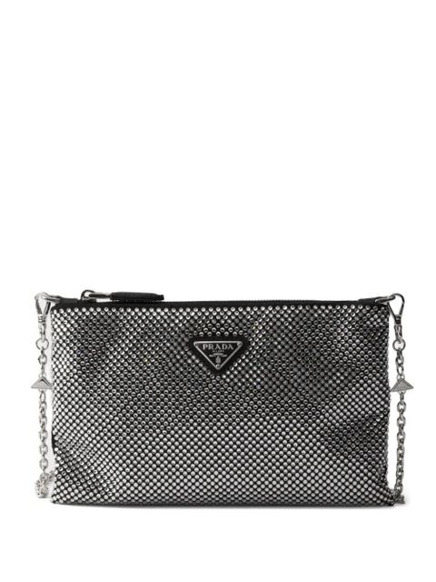 Prada mini crystal-studded cross body bag - Silver - zdjęcie produktu nr 1