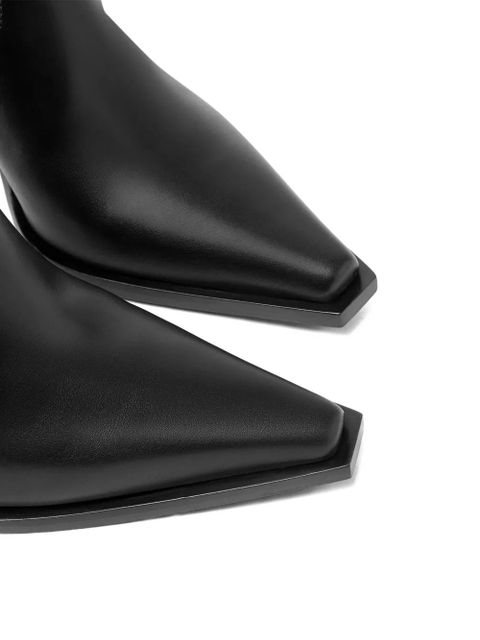 Versace leather V-buckle boots - Black