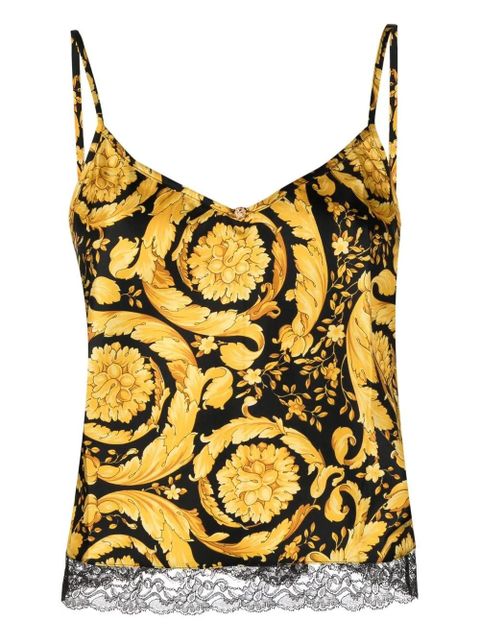 Versace Barocco-print silk camisole - Black - zdjęcie produktu nr 1
