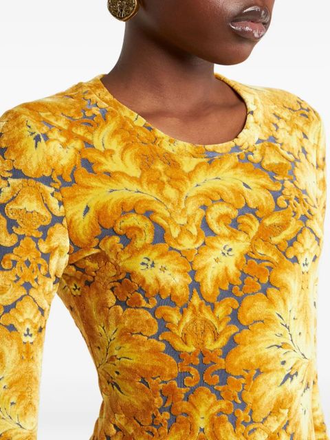 ETRO chenille jacquard long-sleeve t-shirt - Yellow