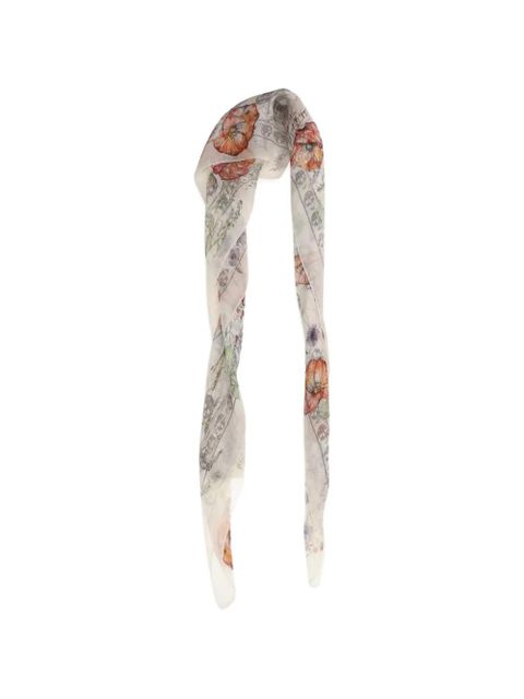 Alexander McQueen floral skull scarf - Neutrals - zdjęcie produktu nr 2