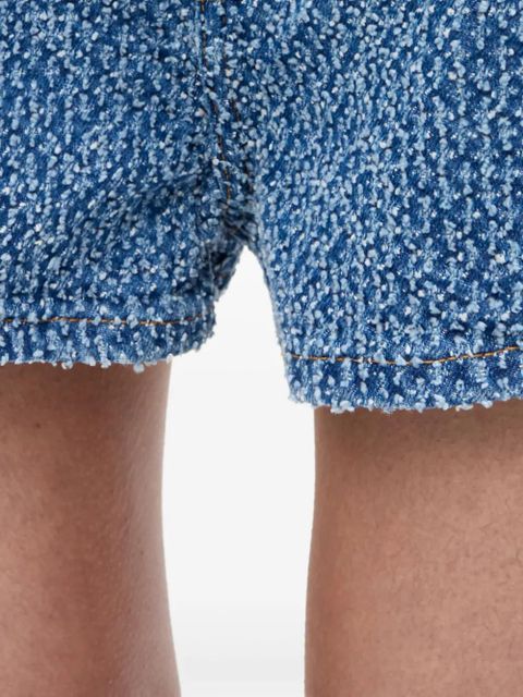 GANNI logo patch shorts - Blue