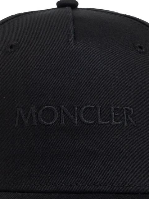 Moncler embroidered gabardine cap - Black