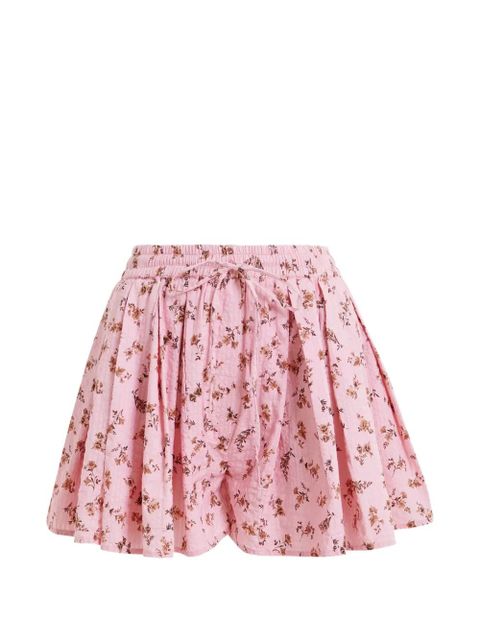 Essentiel Antwerp Jittery floral-print flared mini shorts - Pink - zdjęcie produktu nr 1