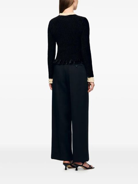 SANDRO ruffled-detail blouse - Black