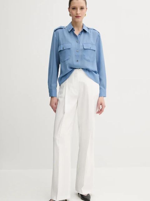 Morgan koszula CROKI damska kolor niebieski relaxed z kołnierzykiem klasycznym CROKI