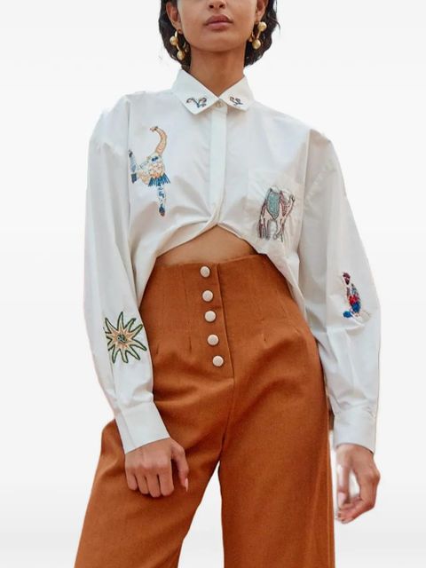 ALEMAIS Carmine embroidered shirt - White