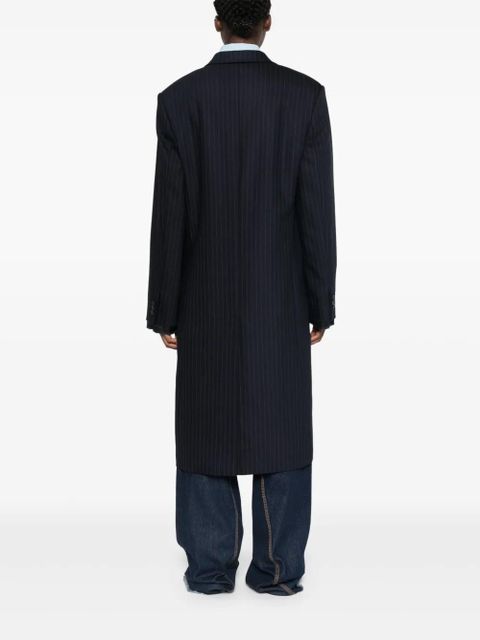 Miu Miu single-breasted pinstripe coat - Blue - zdjęcie produktu nr 2