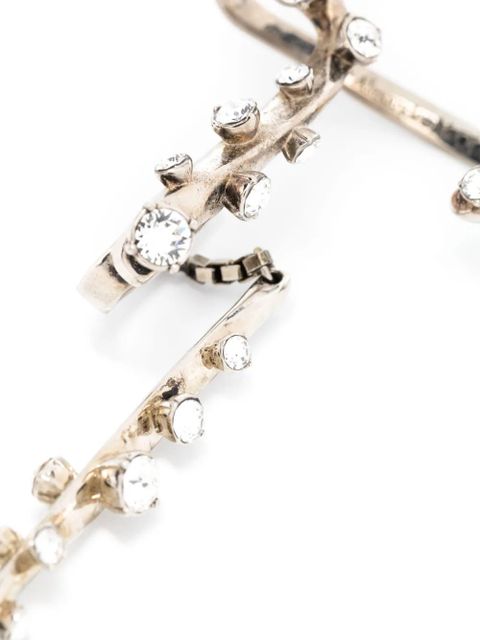Alexander McQueen crystal-embellished single ear cuff - Silver