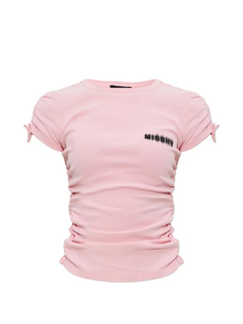 MISBHV ruched-detail T-shirt - Pink - zdjęcie produktu nr 1